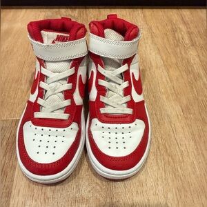 Nike Kids Red and White Sneakers